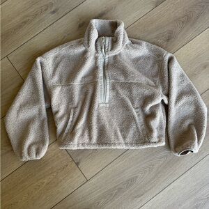 Abercrombie cozy Sherpa pullover 3/4 zip fleece sz M